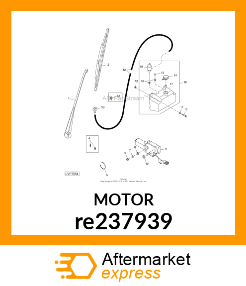 WIPER MOTOR, MOTOR, WINDSHIELD WIPE re237939