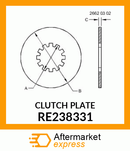 DISK, CLUTCH DRIVE,W/FACINGS RE238331