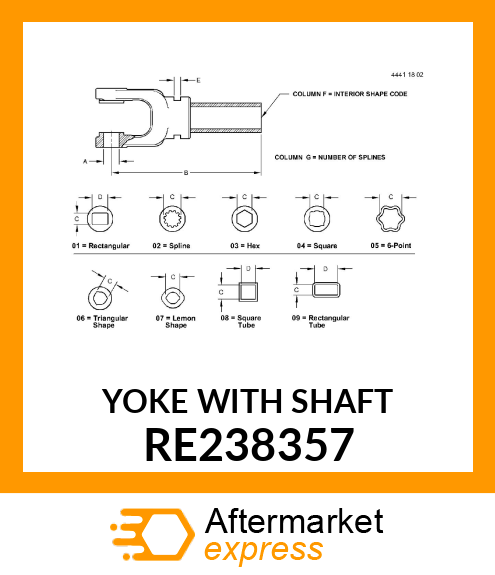 YOKE WITH SHAFT RE238357