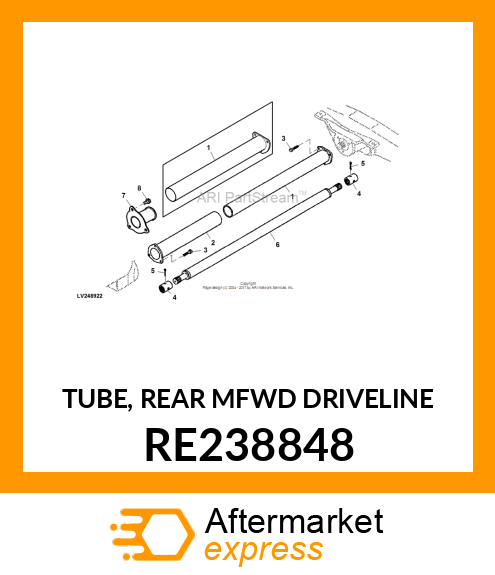 TUBE, REAR MFWD DRIVELINE RE238848