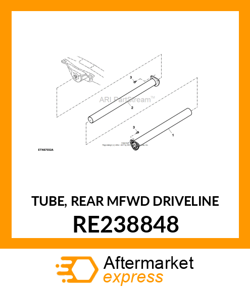TUBE, REAR MFWD DRIVELINE RE238848