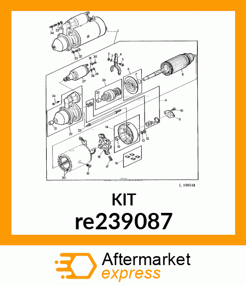 STARTER MOTOR, STARTING MOTOR KIT re239087