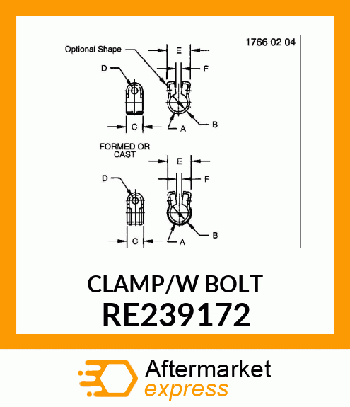 CLAMP, MFWD TIE ROD RE239172