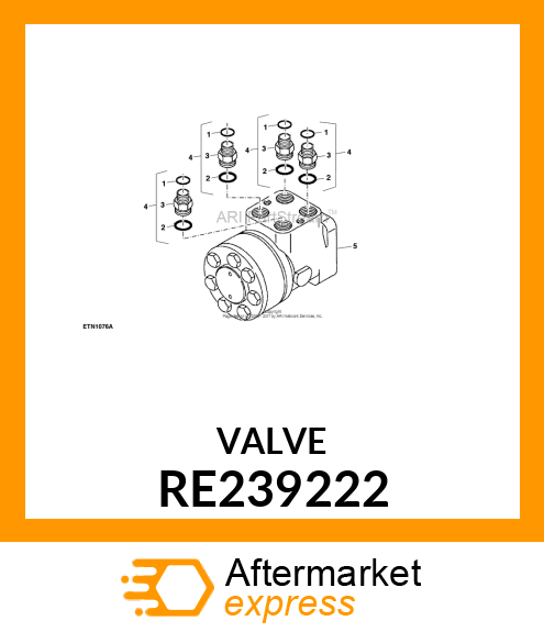 VALVE, VALVE, STEERING VALVE 100CC, RE239222