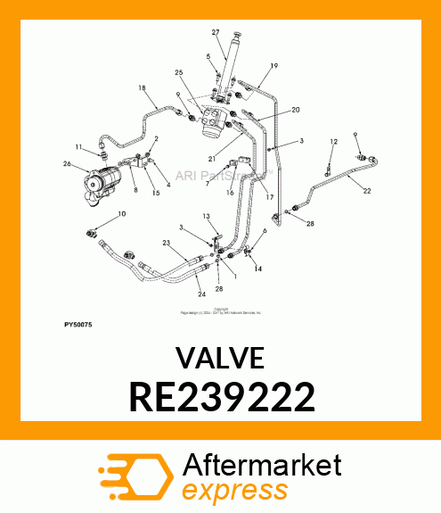 VALVE, VALVE, STEERING VALVE 100CC, RE239222