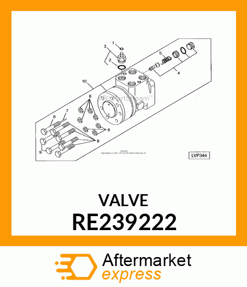 VALVE, VALVE, STEERING VALVE 100CC, RE239222