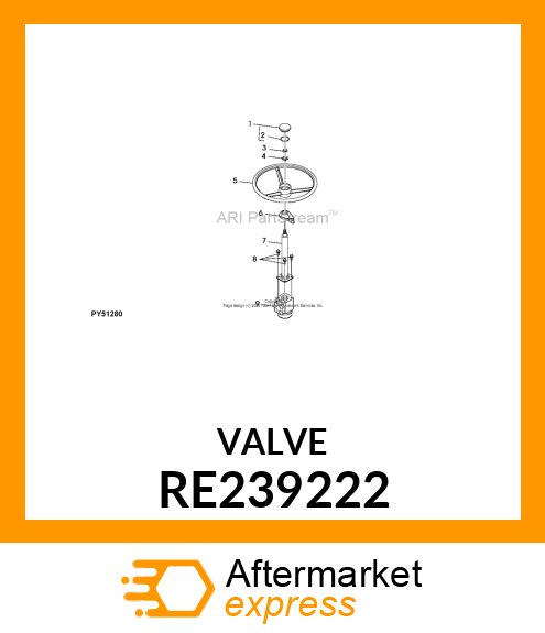 VALVE, VALVE, STEERING VALVE 100CC, RE239222