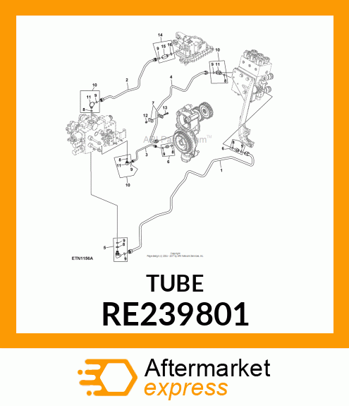 OIL LINE, TRIPLE MID SCV TO FILTER RE239801