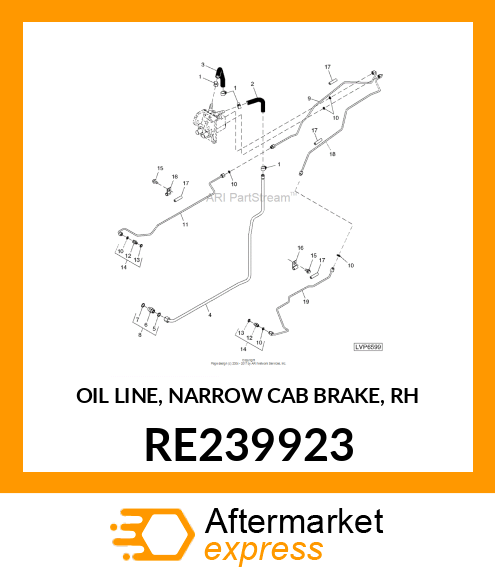 OIL LINE, NARROW CAB BRAKE, RH RE239923