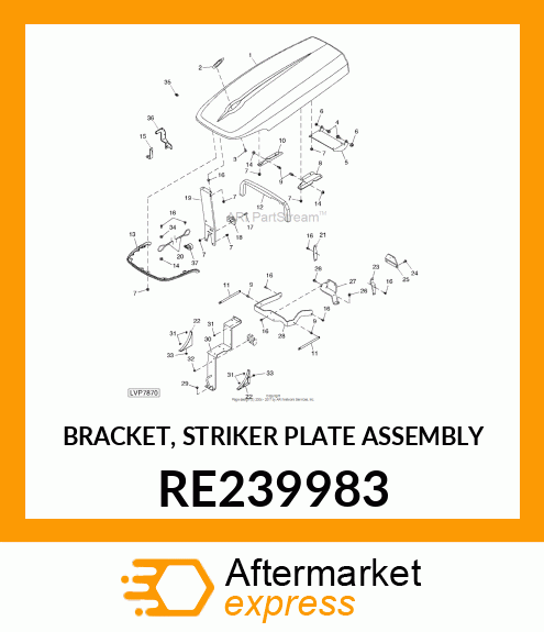 BRACKET, STRIKER PLATE ASSEMBLY RE239983