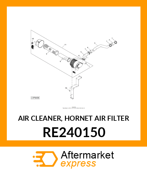 AIR CLEANER, HORNET AIR FILTER RE240150