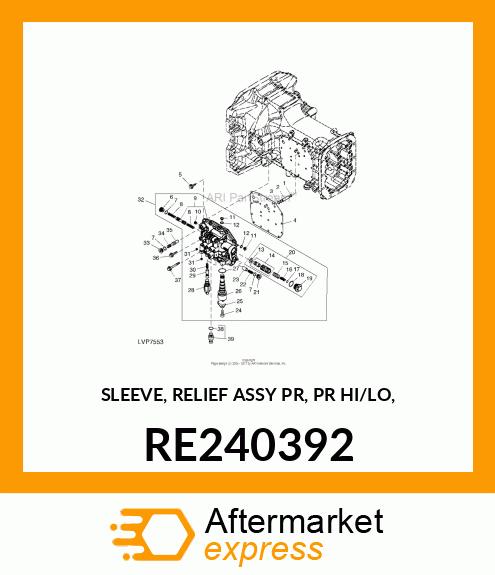 SLEEVE, RELIEF ASSY PR, PR HI/LO, RE240392