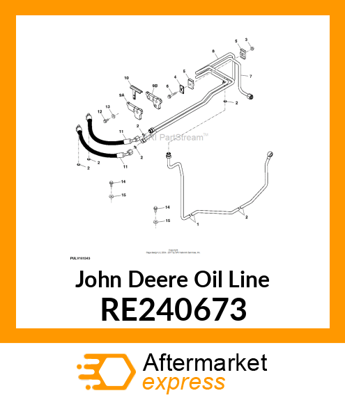 OIL LINE, OIL COOLER RETURN RE240673