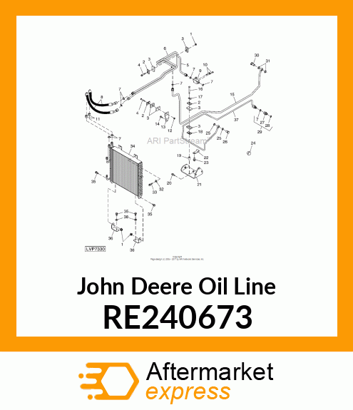 OIL LINE, OIL COOLER RETURN RE240673