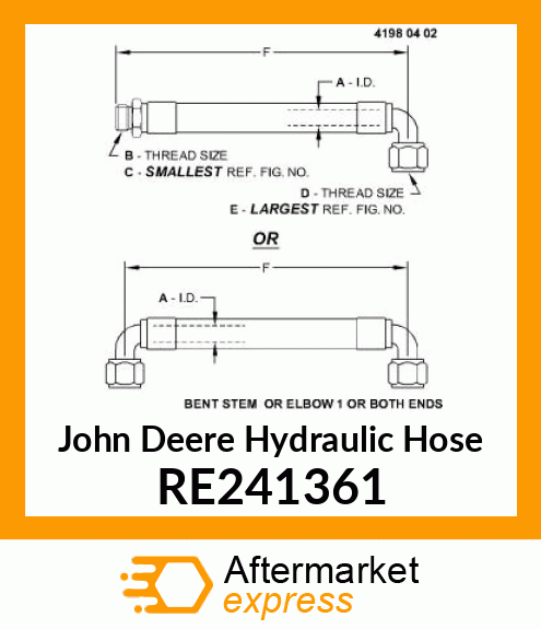 HYDRAULIC HOSE, HYDRAULIK HOSE RE241361