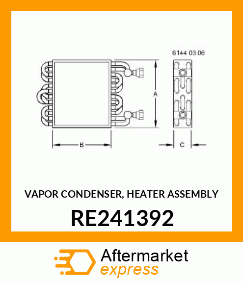 VAPOR CONDENSER, HEATER ASSEMBLY RE241392