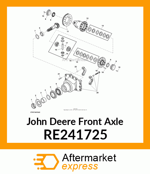 FRONT AXLE, STANDARD MFWD RE241725