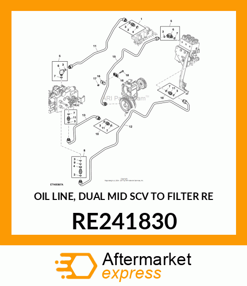 OIL LINE, DUAL MID SCV TO FILTER RE RE241830