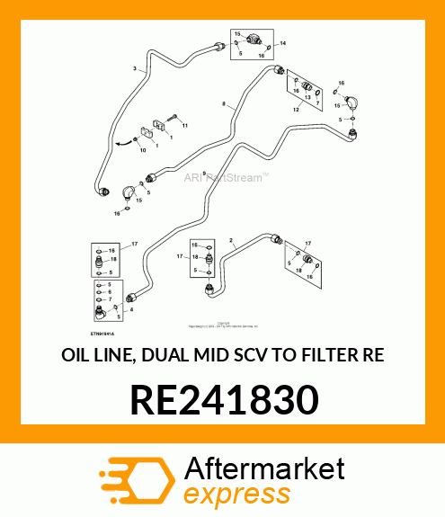 OIL LINE, DUAL MID SCV TO FILTER RE RE241830