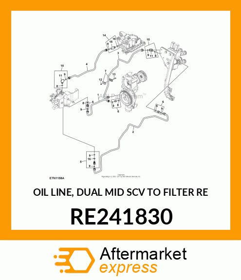 OIL LINE, DUAL MID SCV TO FILTER RE RE241830