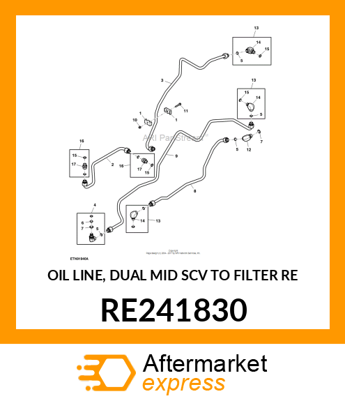 OIL LINE, DUAL MID SCV TO FILTER RE RE241830