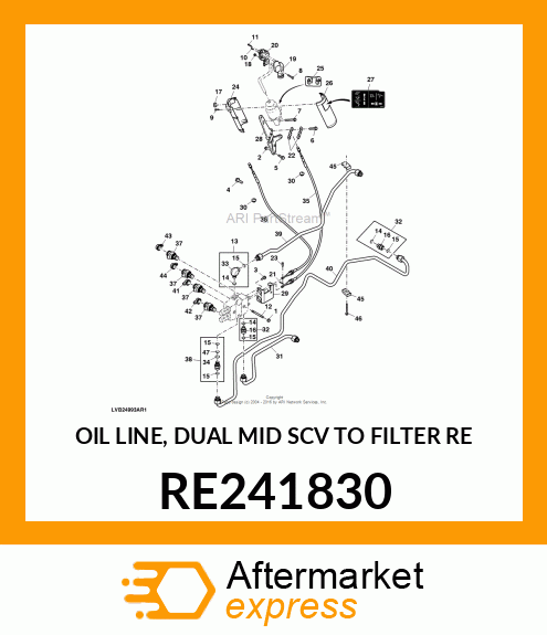 OIL LINE, DUAL MID SCV TO FILTER RE RE241830