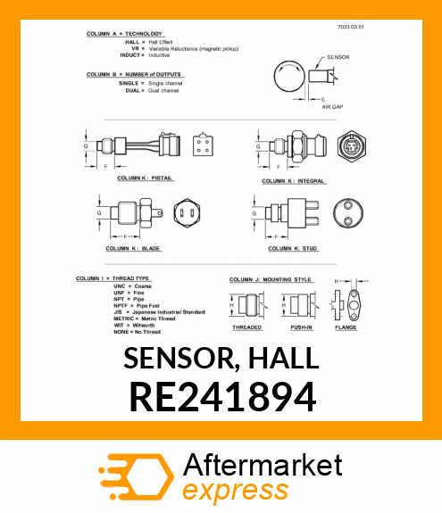 SENSOR, HALL RE241894