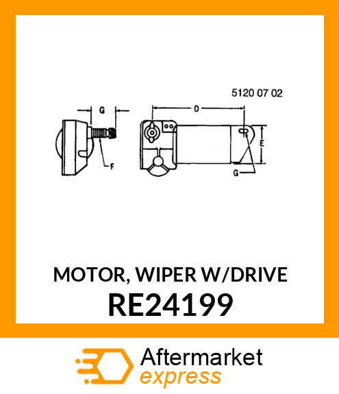 MOTOR, WIPER W/DRIVE RE24199