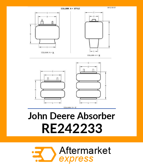 SPRING ASSEMBLY, AIR SPRING RE242233