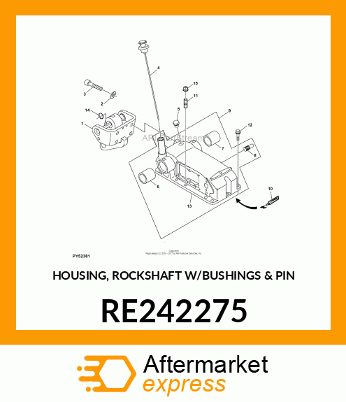 HOUSING, ROCKSHAFT W/BUSHINGS amp; PIN RE242275