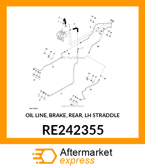 OIL LINE, BRAKE, REAR, LH STRADDLE RE242355