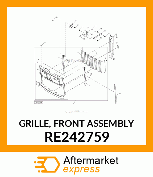 GRILLE, FRONT ASSEMBLY RE242759