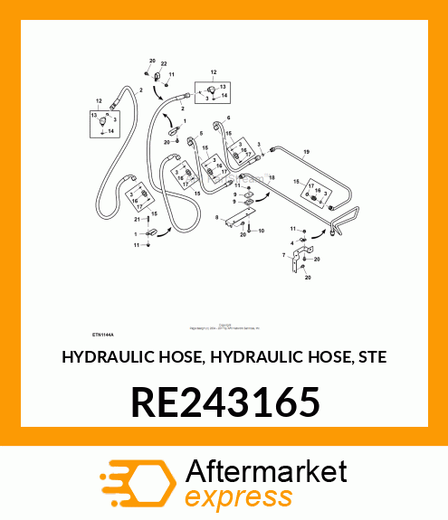 HYDRAULIC HOSE, HYDRAULIC HOSE, STE RE243165