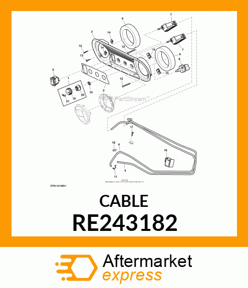 CABLE, CONTROL THERMOSTAT RE243182