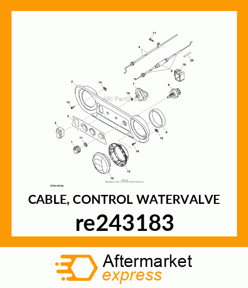 CABLE, CONTROL WATERVALVE re243183