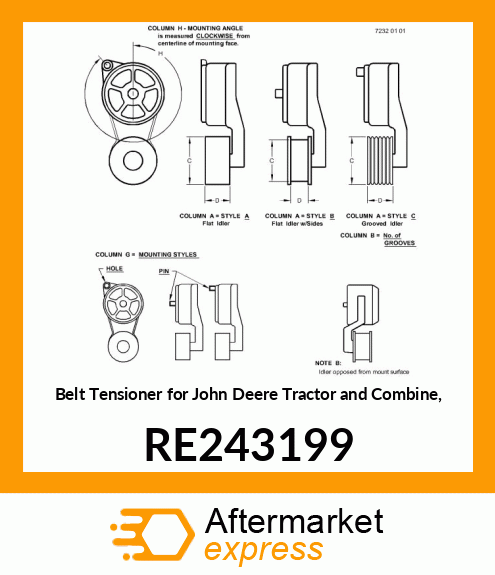 BELT TENSIONER, REAR ENGINE ACCESSO RE243199