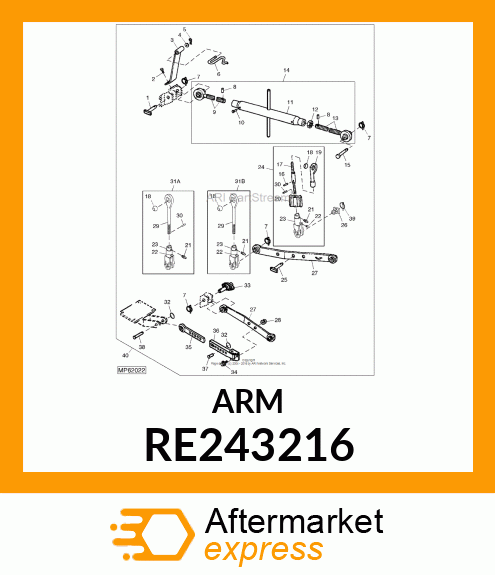 LIFT LINK, LONG RH RE243216