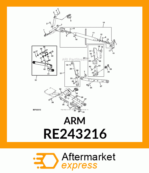 LIFT LINK, LONG RH RE243216