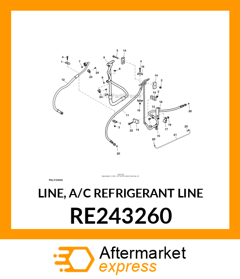 LINE, A/C REFRIGERANT LINE RE243260