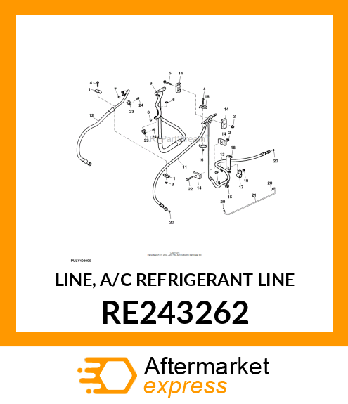 LINE, A/C REFRIGERANT LINE RE243262