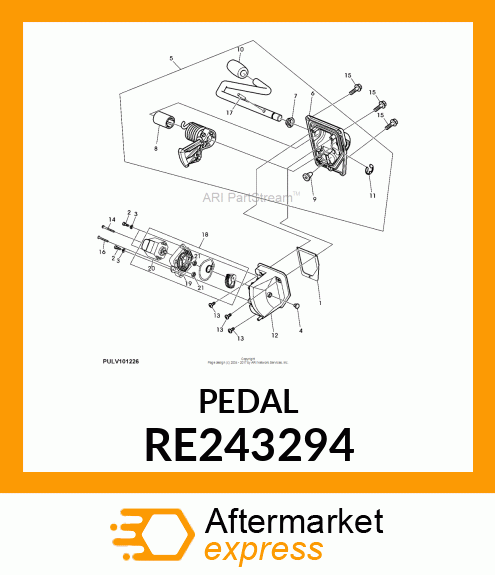 PEDAL, FOOT THROTTLE, ASSEMBLY RE243294