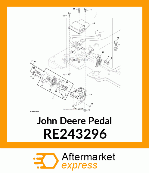 PEDAL, FOOT THROTTLE, ASSEMBLY RE243296