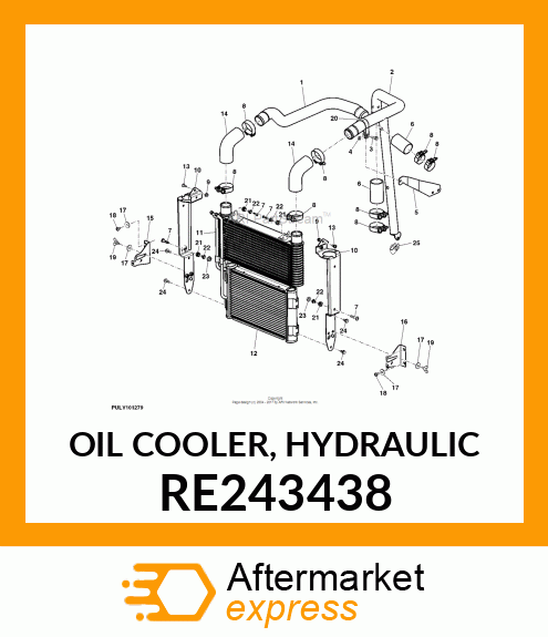 OIL COOLER, HYDRAULIC RE243438