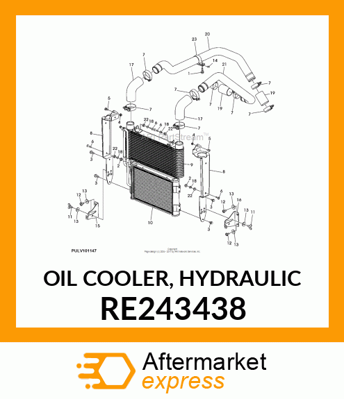 OIL COOLER, HYDRAULIC RE243438