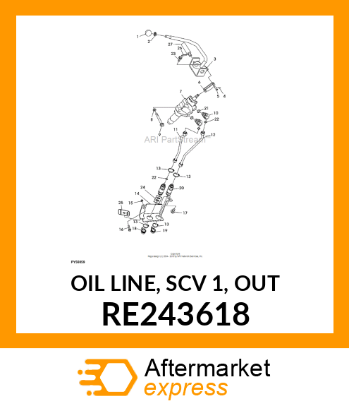 OIL LINE, SCV 1, OUT RE243618