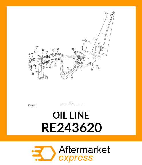 OIL LINE, SCV 2, OUT RE243620