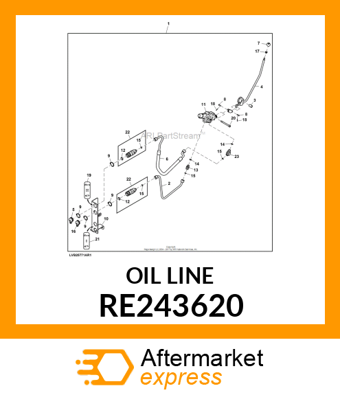 OIL LINE, SCV 2, OUT RE243620