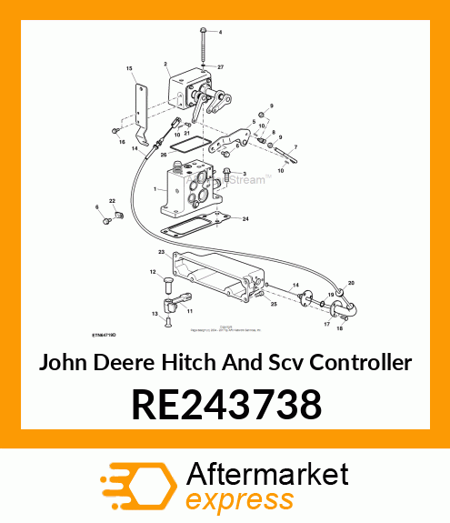 HITCH AND SCV CONTROLLER, HITCH AND RE243738