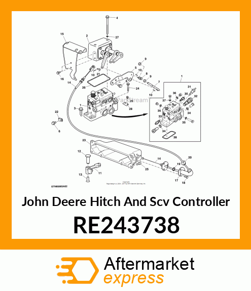 HITCH AND SCV CONTROLLER, HITCH AND RE243738