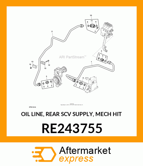 OIL LINE, REAR SCV SUPPLY, MECH HIT RE243755